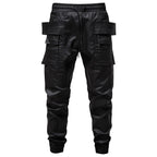 Punk Black Cargo Pants — front view