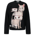 Cats Graphic Oversized Long Sleeve Tee — styling shot