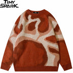 Retro Red Graphic Knit Sweater — front view