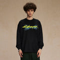Devil Black Anime Cartoon Graphic Long Sleeve Tee — front view