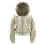 Vintage Padded Fur Oversized Puffer Jacket — close-up