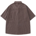 Vintage Plaid Oversized Shirt — front view