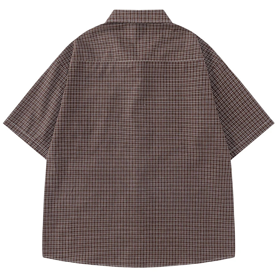 Vintage Plaid Oversized Shirt — front view