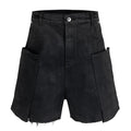 Black Loose Denim Shorts — styling shot