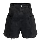 Black Loose Denim Shorts — styling shot