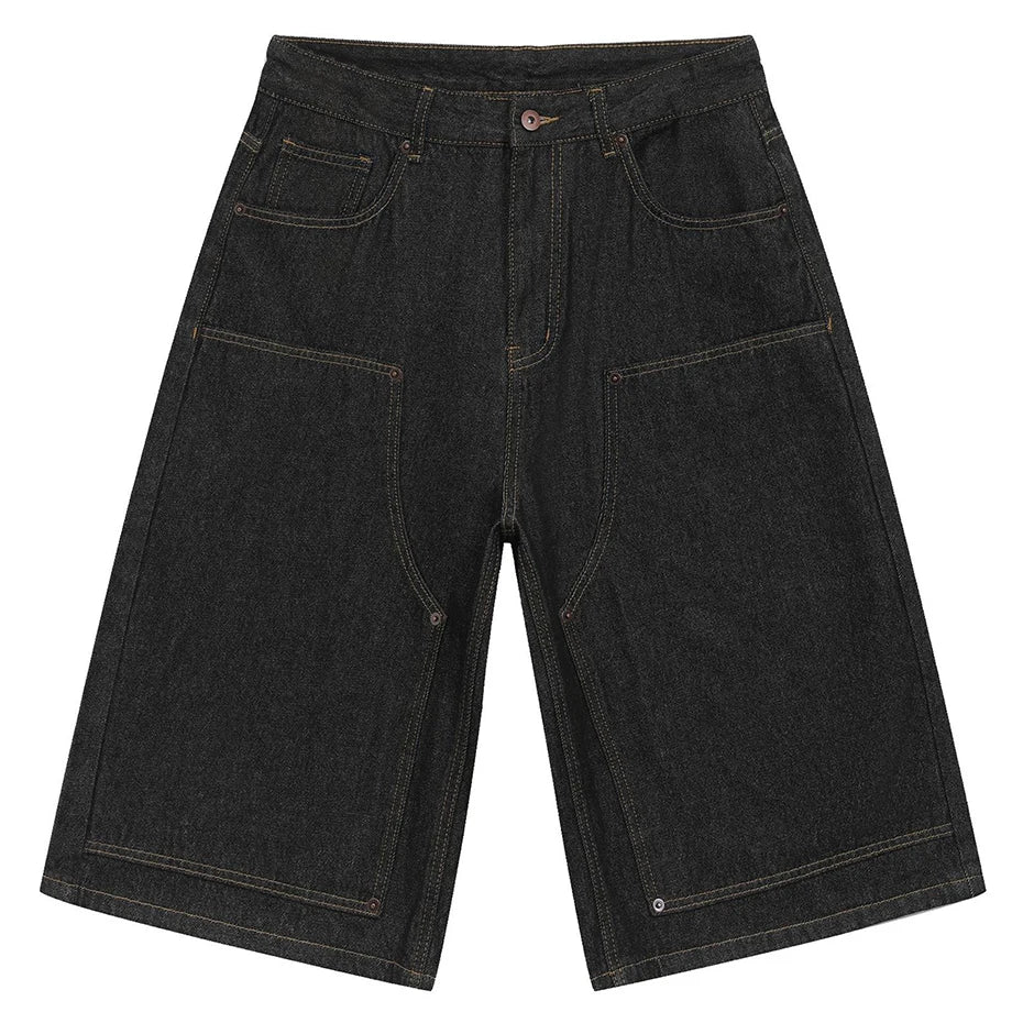 Jeans Vintage Loose Denim Shorts — back view