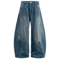 Baggy Vintage Blue Denim Wide Leg Jeans — styling shot