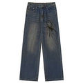 Y2K Blue Spider Print Denim Baggy Jeans — styling shot