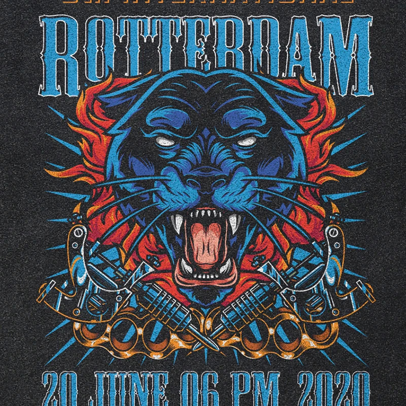 Animal Retro Black Washed T-Shirt — detail shot