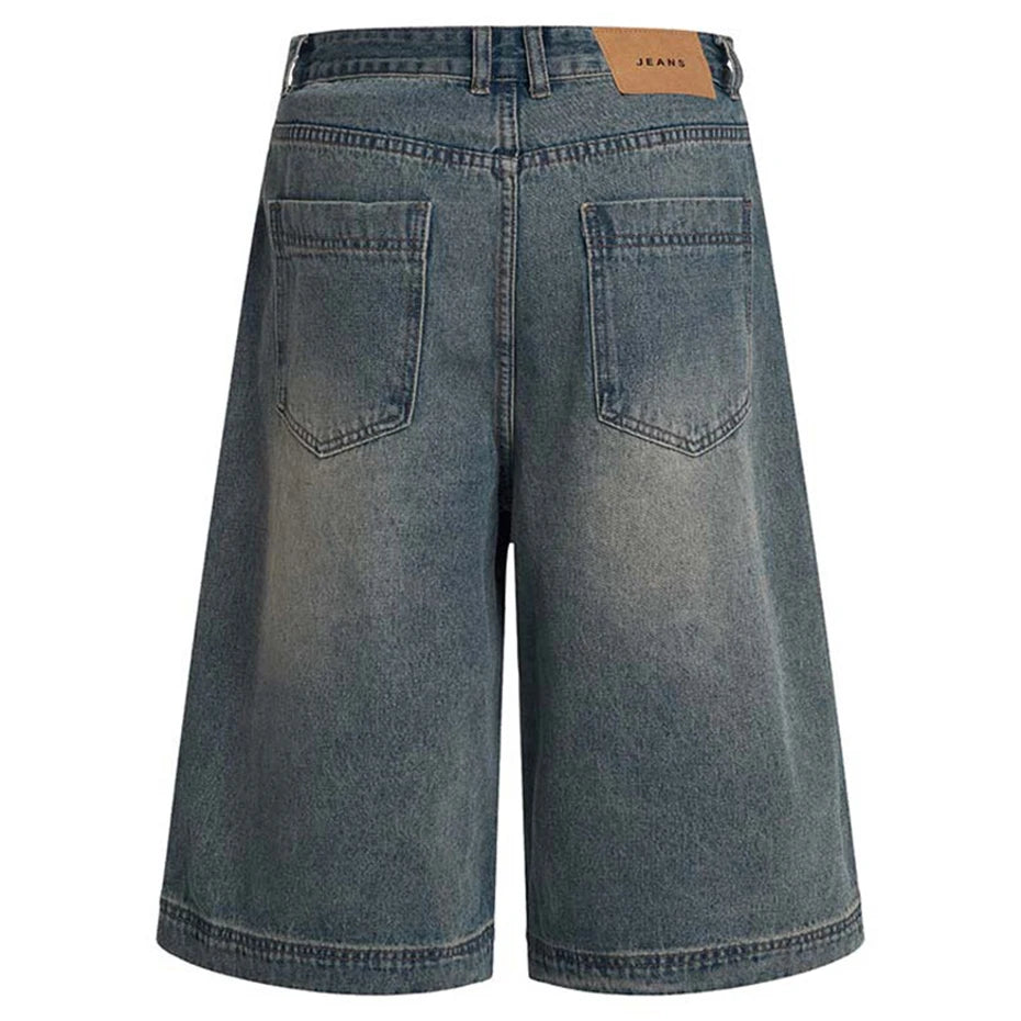 Vintage Loose Denim Shorts — front view
