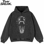 Sweatshirt Black Dog Graphic Oversized Hoodie — front view