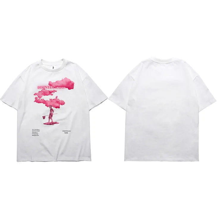 Pink Cloud T-Shirt — fabric close-up