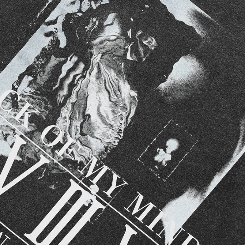 Roman Retro Black Washed T-Shirt — front view