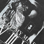 Roman Retro Black Washed T-Shirt — front view