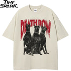 Print Beige Doberman Dog Graphic T-Shirt — detail shot