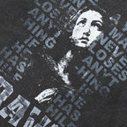 Letters Retro Black Washed T-Shirt — detail shot