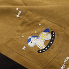 Vintage Cartoon Embroidered Shirt — fit shot