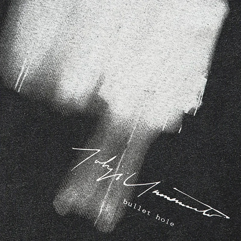 Y2K Black Shadow Washed T-Shirt — detail shot