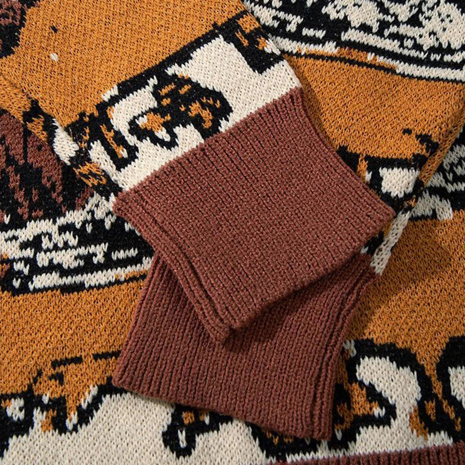 Vintage Knit Oversized Sweater — detail shot