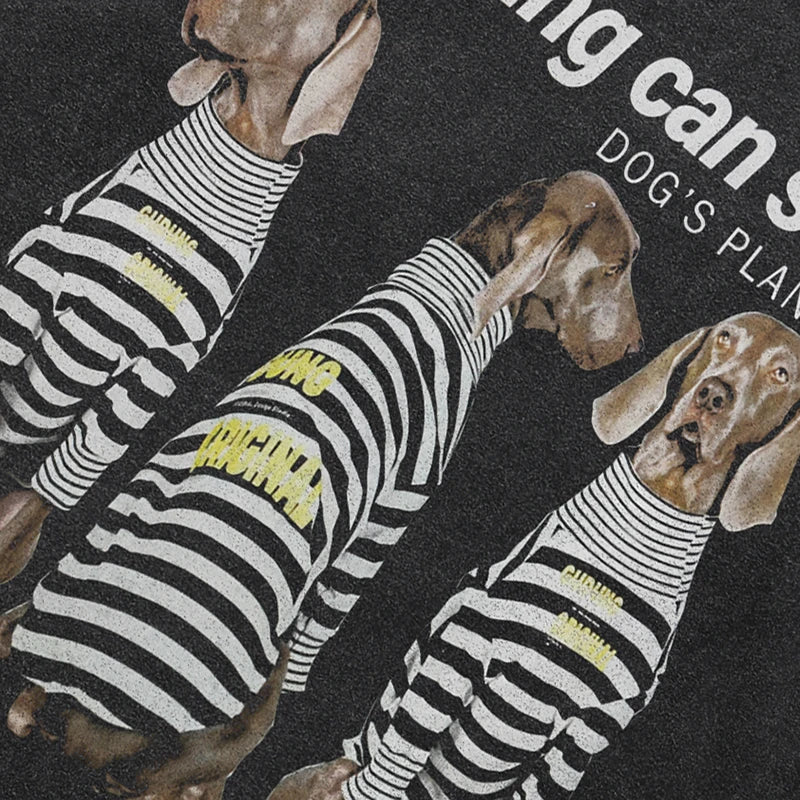 Black Dog Graphic Oversized T-Shirt — front view