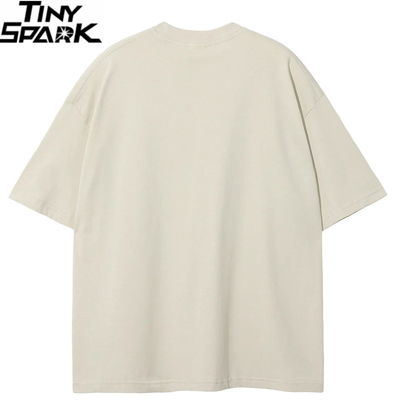 White Beige Shadow Graphic T-Shirt — front view