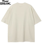 White Beige Graphic T-Shirt — front view