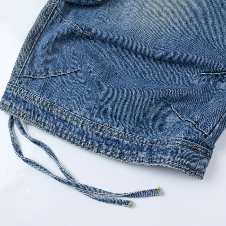 Vintage Car Denim Shorts — fit shot