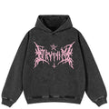 Retro Black Graphic Oversized Hoodie — side view