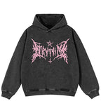 Retro Black Graphic Oversized Hoodie — side view