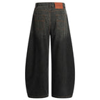 Loose Vintage Leopard Denim Baggy Jeans — detail shot