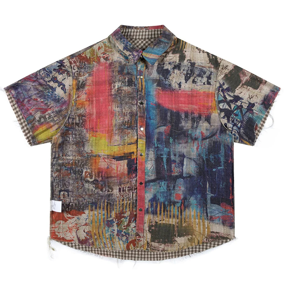 Vintage Print Oversized Shirt — styling shot
