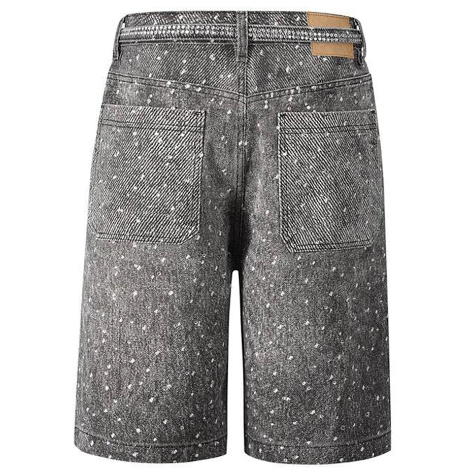 Rhinestone Denim Shorts — detail shot