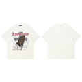 White Cross Hand Graphic T-Shirt — fabric close-up