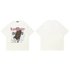 White Cross Hand Graphic T-Shirt — fabric close-up