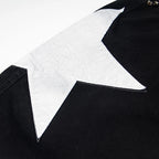 Punk Star Patchwork Denim Baggy Jeans — fabric close-up