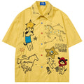 Loose Vintage Cat Graphic Oversized Shirt — styling shot