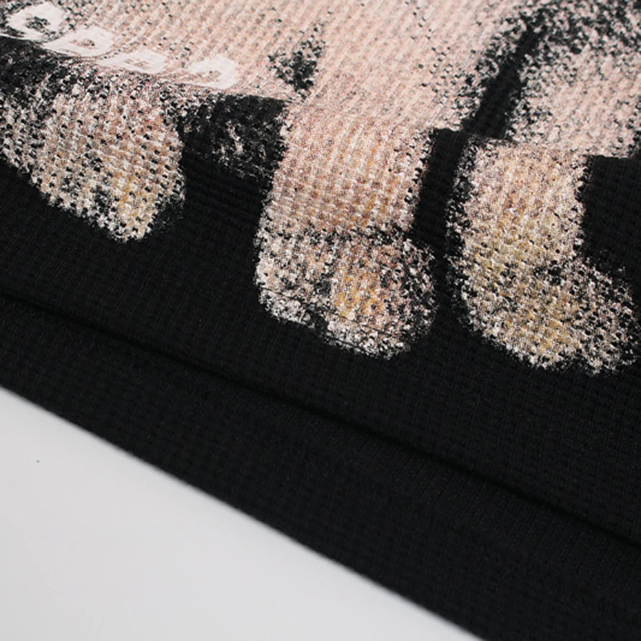 Cats Graphic Oversized Long Sleeve Tee — fit shot