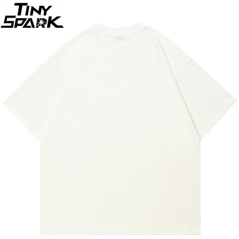 White Vintage Beige Graphic T-Shirt — front view