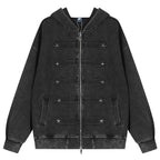 Vintage Leopard Star Oversized Jacket — back view