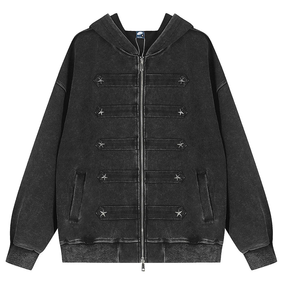 Vintage Leopard Star Oversized Jacket — back view
