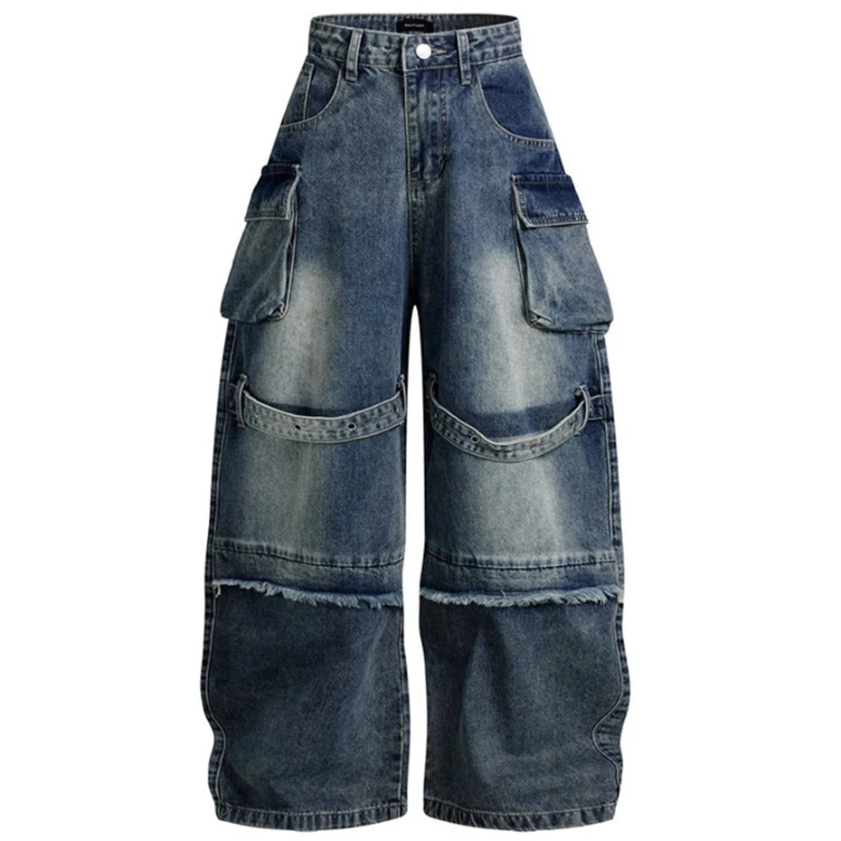 Side Vintage Denim Baggy Jeans — styling shot