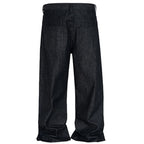 Black Denim Baggy Jeans — front view