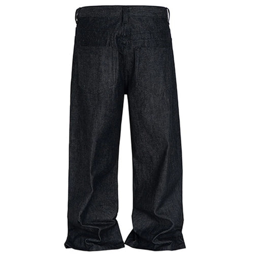 Black Denim Baggy Jeans — front view