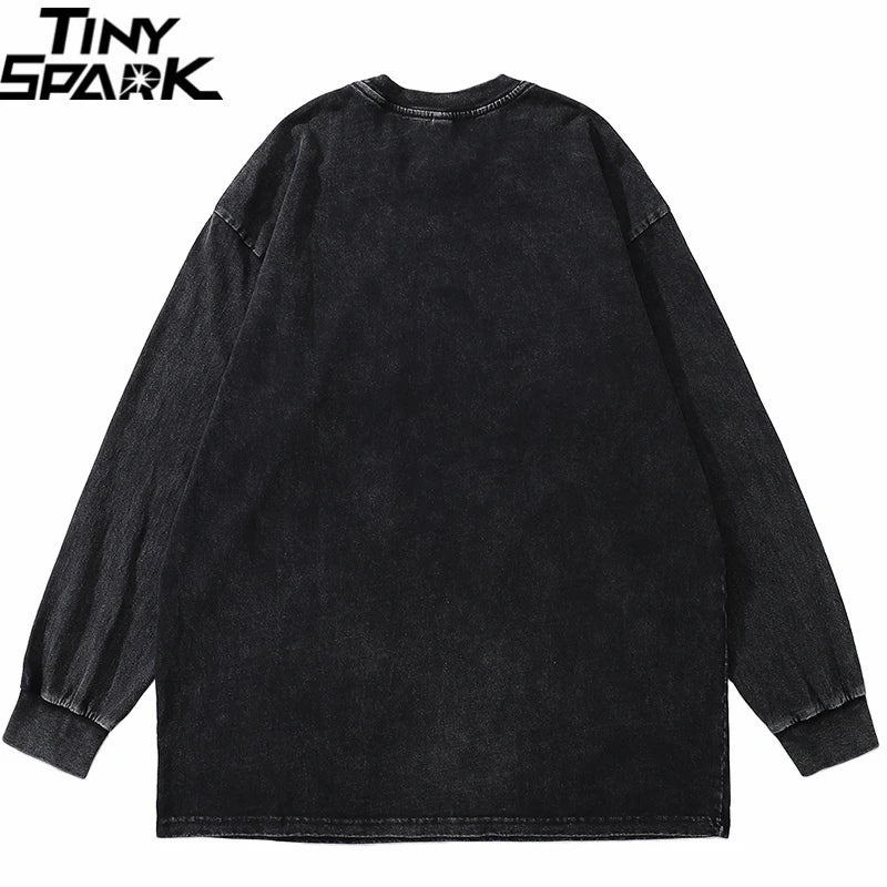 Washed Loose Long Sleeve Tee — back view