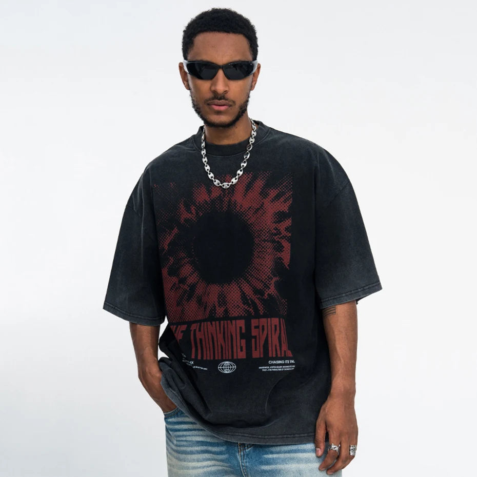 Vintage Y2K Graphic Oversized T-Shirt — detail shot