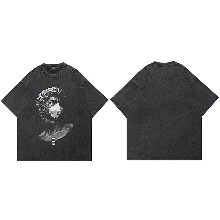 Mask Black Faded T-Shirt — detail shot