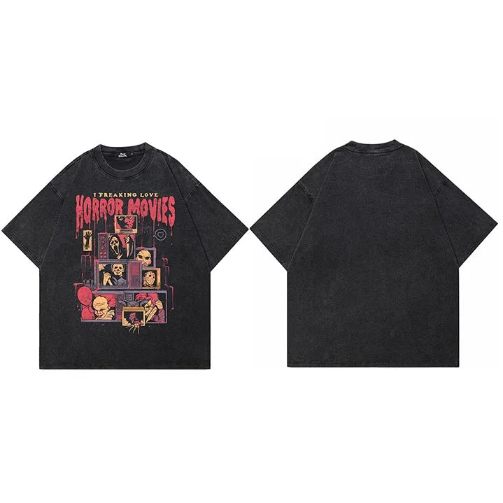 Retro Black Ghost Washed T-Shirt — styling shot