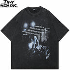 Rock Retro Black Washed T-Shirt — front view