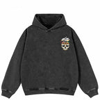 Retro Black Skull Graphic Hoodie — back view