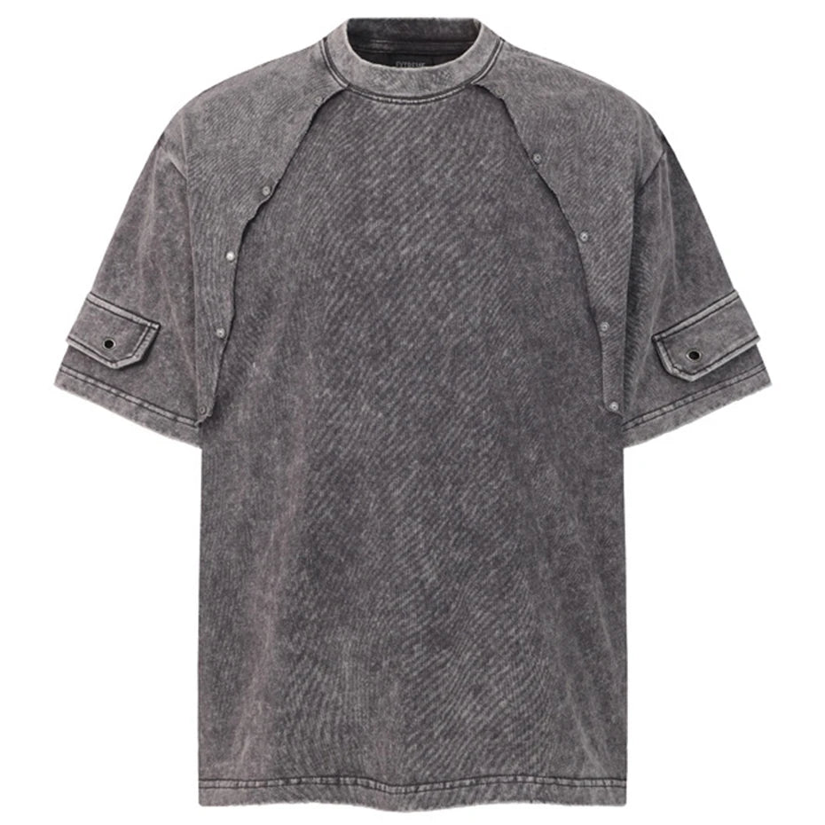 Rivet Vintage Patchwork Oversized T-Shirt — back view